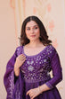 Load image into Gallery viewer, Purple Embroidered Gown with Dupatta ClothsVilla