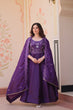 Load image into Gallery viewer, Purple Embroidered Gown with Dupatta ClothsVilla