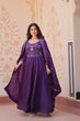 Load image into Gallery viewer, Purple Embroidered Gown with Dupatta ClothsVilla