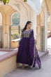 Load image into Gallery viewer, Faux Blooming Purple Embroidered Gown with Viscose Jacquard &amp; Dupatta ClothsVilla