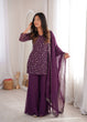 Load image into Gallery viewer, Purple Embroidered Kurta Set ClothsVilla