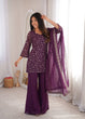 Load image into Gallery viewer, Purple Embroidered Kurta Set ClothsVilla