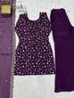 Load image into Gallery viewer, Purple Embroidered Kurta Set ClothsVilla