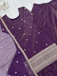 Load image into Gallery viewer, Purple Embroidered Kurta with Flared Lehenga ClothsVilla