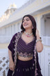 Load image into Gallery viewer, Purple Embroidered Lehenga Choli Set ClothsVilla