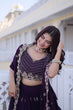 Load image into Gallery viewer, Purple Embroidered Lehenga Choli Set ClothsVilla