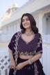 Load image into Gallery viewer, Purple Embroidered Lehenga Choli Set ClothsVilla