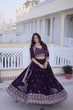Load image into Gallery viewer, Purple Embroidered Lehenga Choli Set ClothsVilla