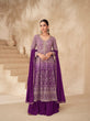 Load image into Gallery viewer, Purple Embroidered Lehenga Set ClothsVilla