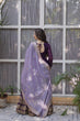 Load image into Gallery viewer, Purple Embroidered Star Georgette Gown with Gold Crush Sequins Dupatta ClothsVilla