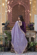 Load image into Gallery viewer, Purple Embroidered Star Georgette Gown with Gold Crush Sequins Dupatta ClothsVilla