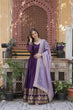Load image into Gallery viewer, Purple Embroidered Star Georgette Gown with Gold Crush Sequins Dupatta ClothsVilla
