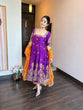 Load image into Gallery viewer, Purple Embroidered Zari Sequins Gown ClothsVilla