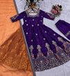 Load image into Gallery viewer, Purple Embroidered Zari Sequins Gown ClothsVilla