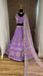 Load image into Gallery viewer, Purple Enchanting Eventide Elegance – Slub Silk Lehenga Set ClothsVilla