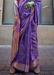 Load image into Gallery viewer, Purple Ethereal Organza Silk Saree – Graceful &amp; Glamorous Drape ClothsVilla