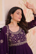 Load image into Gallery viewer, Purple Faux Blooming Gown with Beads Embroidery &amp; Designer Dupatta ClothsVilla
