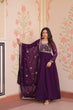 Load image into Gallery viewer, Purple Faux Blooming Gown with Beads Embroidery &amp; Designer Dupatta ClothsVilla