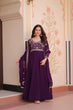 Load image into Gallery viewer, Purple Faux Blooming Gown with Beads Embroidery &amp; Designer Dupatta ClothsVilla