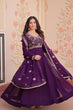 Load image into Gallery viewer, Purple Faux Blooming Gown with Beads Embroidery &amp; Designer Dupatta ClothsVilla