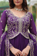 Load image into Gallery viewer, Purple Faux Blooming Gown With Sequins-Multi Embroidery ClothsVilla