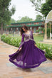 Load image into Gallery viewer, Purple Faux Blooming Gown With Sequins-Multi Embroidery ClothsVilla