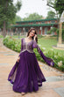 Load image into Gallery viewer, Purple Faux Blooming Gown With Sequins-Multi Embroidery ClothsVilla