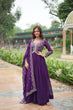 Load image into Gallery viewer, Purple Faux Blooming Gown With Sequins-Multi Embroidery ClothsVilla