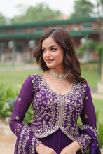 Load image into Gallery viewer, Purple Faux Blooming Gown With Sequins-Multi Embroidery ClothsVilla