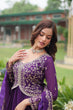 Load image into Gallery viewer, Purple Faux Blooming Gown With Sequins-Multi Embroidery ClothsVilla