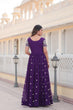 Load image into Gallery viewer, Purple Faux Blooming Sequin Ready to Wear Embroidered Gown ClothsVilla