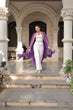 Load image into Gallery viewer, Purple Faux Georgette Bandhani Shrug with Kutchi Patchwork ClothsVilla