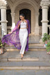 Load image into Gallery viewer, Purple Faux Georgette Bandhani Shrug with Kutchi Patchwork ClothsVilla