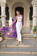 Load image into Gallery viewer, Purple Faux Georgette Bandhani Shrug with Kutchi Patchwork ClothsVilla