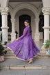 Load image into Gallery viewer, Purple Faux Georgette Bandhani Shrug with Kutchi Patchwork ClothsVilla