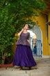 Load image into Gallery viewer, Purple Fendy Fabric Full-Stitched Lehenga Set with Sequins Embroidered Peplum Blouse ClothsVilla