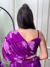 Load image into Gallery viewer, Purple Floral Chiffon Lehenga Co-ord Set ClothsVilla