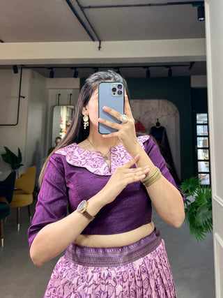 Captivating Purple Floral Co-ord Lehenga Set - Perfect for Weddings & Festive Occasions ClothsVilla