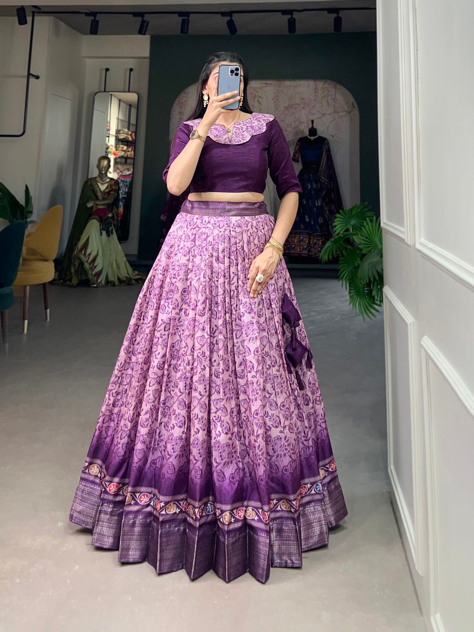 Captivating Purple Floral Co-ord Lehenga Set - Perfect for Weddings & Festive Occasions ClothsVilla