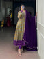 Purple Floral Printed Dress with Dupatta ClothsVilla