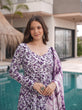 Load image into Gallery viewer, Purple Floral Printed Pure Cotton Suit Set with Faux Georgette Dupatta &amp; Tassel Detailing ClothsVilla