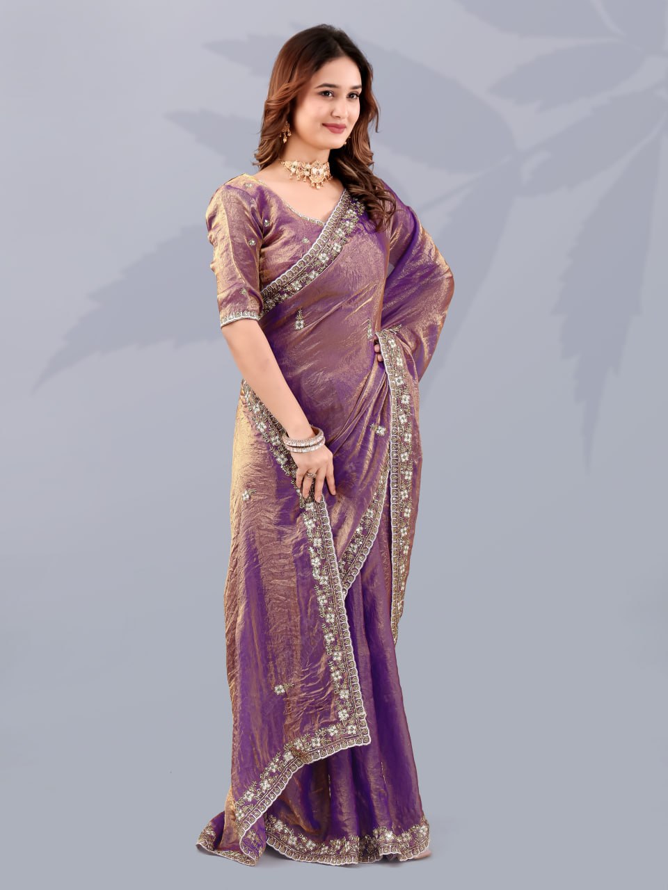 Purple Frendi Silk Saree ClothsVilla
