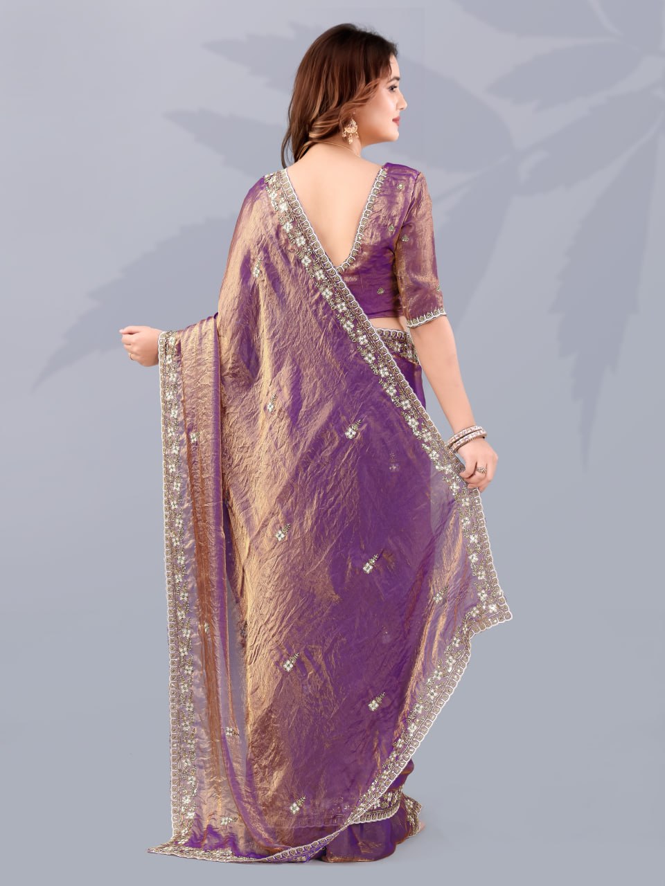 Purple Frendi Silk Saree ClothsVilla