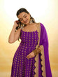 Load image into Gallery viewer, Purple Georgette Dress with Embroidery &amp; Sequins – Ready to Wear ClothsVilla