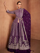 Load image into Gallery viewer, Purple Georgette Embroidered Lehenga Set ClothsVilla