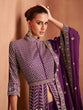 Load image into Gallery viewer, Purple Georgette Embroidered Lehenga Set ClothsVilla