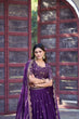 Load image into Gallery viewer, Purple Georgette Embroidered Lehenga ClothsVilla