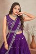 Load image into Gallery viewer, Purple Georgette Embroidered Lehenga ClothsVilla