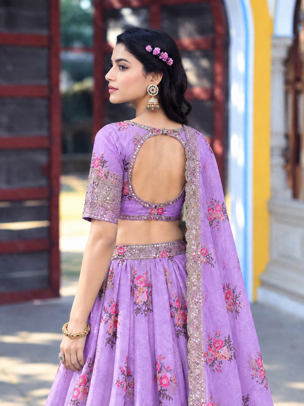 Purple Georgette Lehenga Choli ClothsVilla