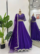 Load image into Gallery viewer, Purple Glamorous Faux Georgette Semi-Stitched Lehenga Choli with Butterfly Net Dupatta ClothsVilla